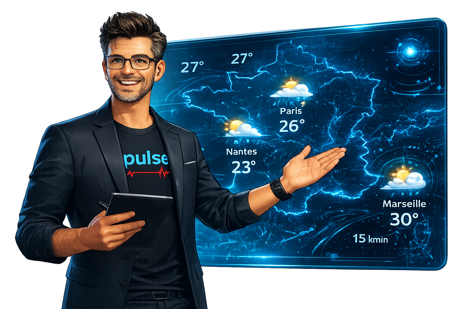 PULSE weather coach presenting live conditions.