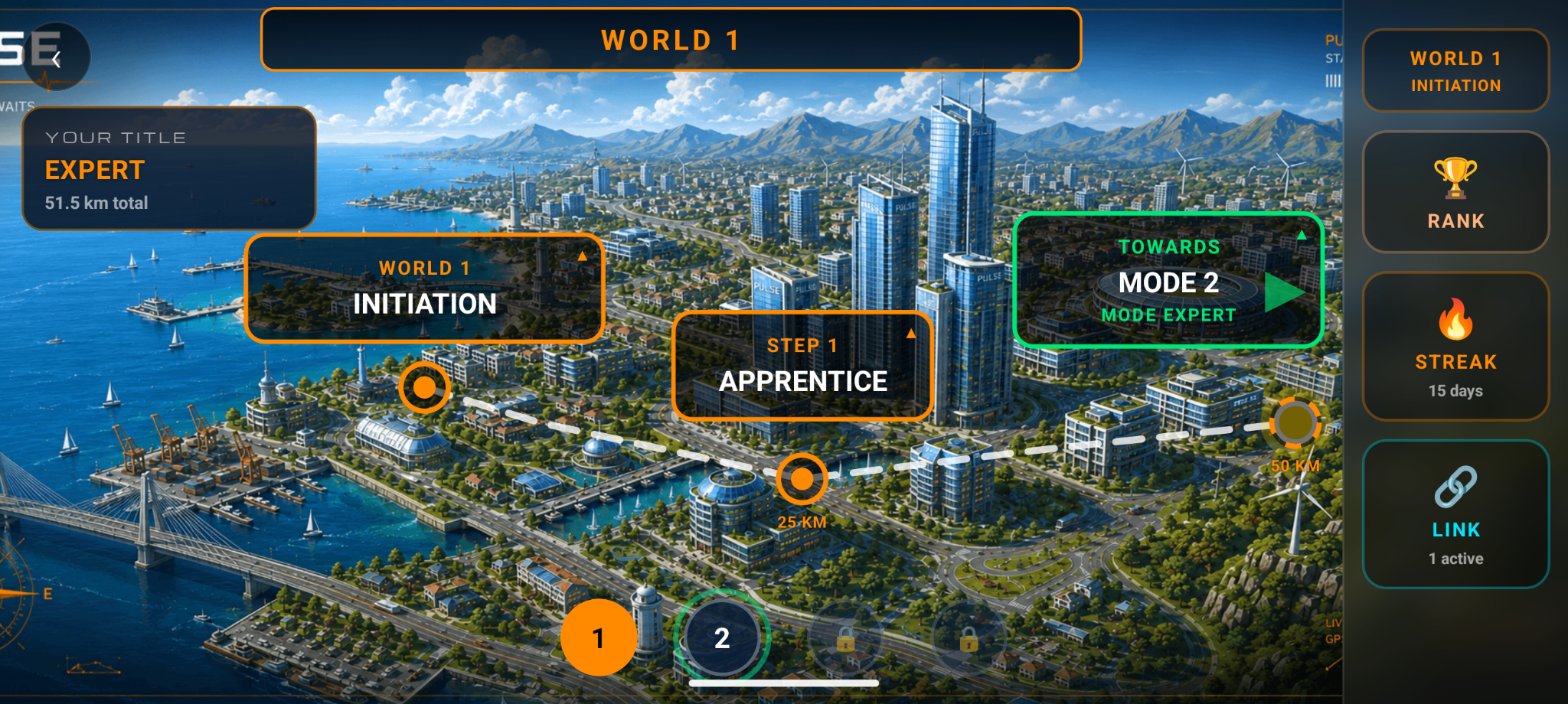 PULSE World 1 interface
